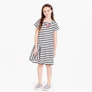 Girls Striped Necklace Dress With Pockets